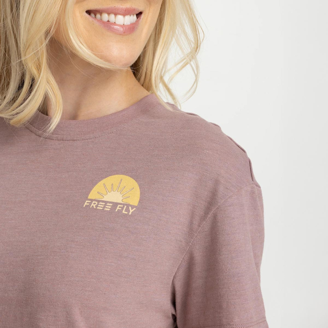 Free Fly Apparel Daybreak Tee, Heather Fig - Women's XS-2XL