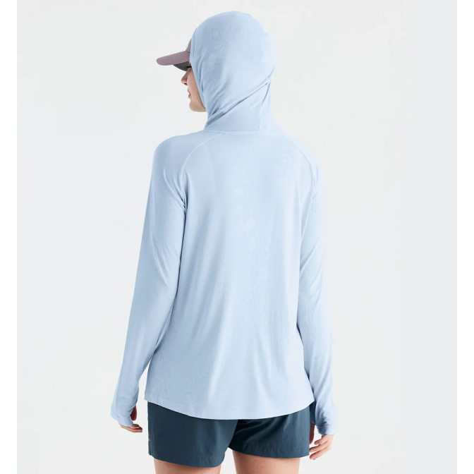 Free Fly Apparel Bamboo Lightweight Hoodie II, Bright Clay/Clear Sky - Women's XS-2XL