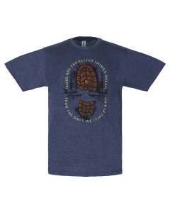 Tread Upwards Tee, Heather Navy - Adult S-2XL