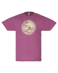 Always Riding a Wave of Happiness Tee, Cassis - Adult S-2XL