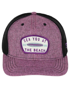 Sea You at the Beach Mesh Cap, Maroon/Black