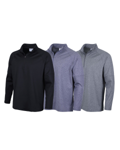 LIzardHead Men's Avalanche 1/4 Zip Pullover in Black, Blue, and Grey