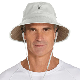 Coolibar Chase Featherweight Bucket Hat- Stone/Khaki, Men's