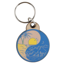 Yin and Yang Wood Keychain