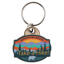 Adventure Awaits Wood Keychain