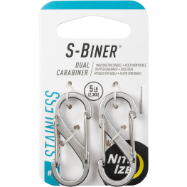 Nite Ize S-Biner Dual Carabiner, Stainless Steel-2Pack