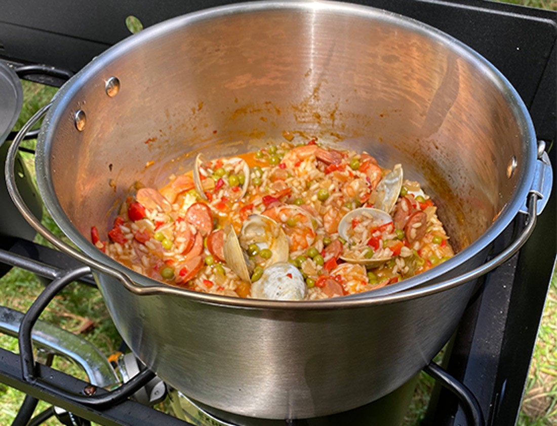 One-Skillet Paella for Camping One-Skillet Paella for Camping