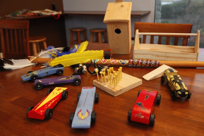 Pinewood Derby Cars Built by Cub Scouts