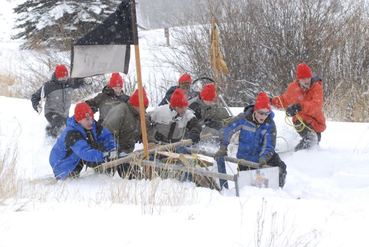 Scouts Snow Campout Scouts playing in the snow during a winter campout